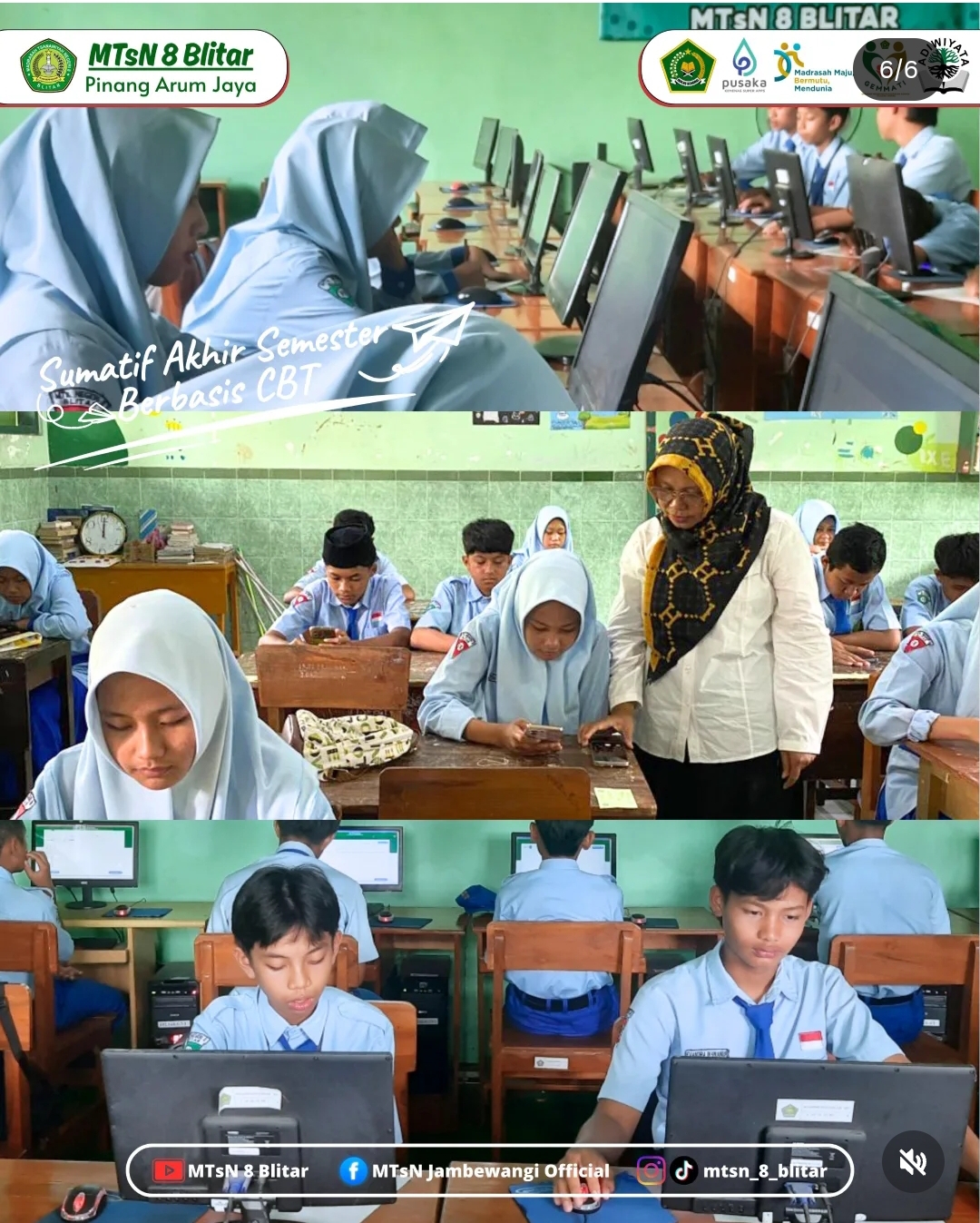 MTsN 8 Blitar Laksanakan Sumatif Akhir Semester Berbasis CBT Android